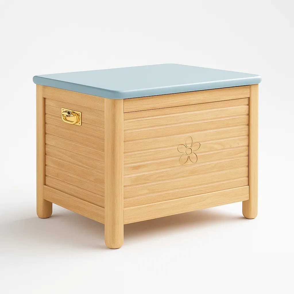 Cassoni in legno MDF con coperchio blu