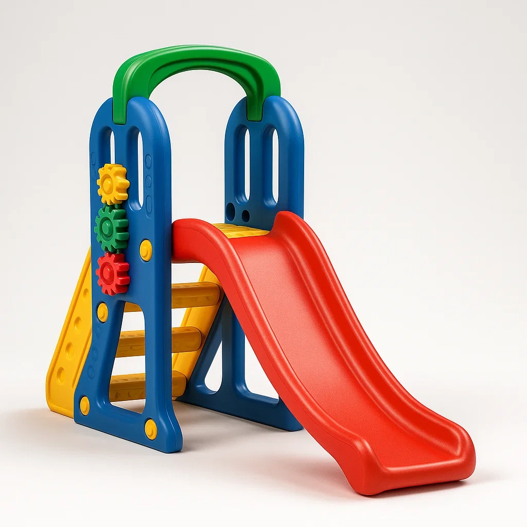 Scivolo in plastica multicolore con ingranaggi per bambini