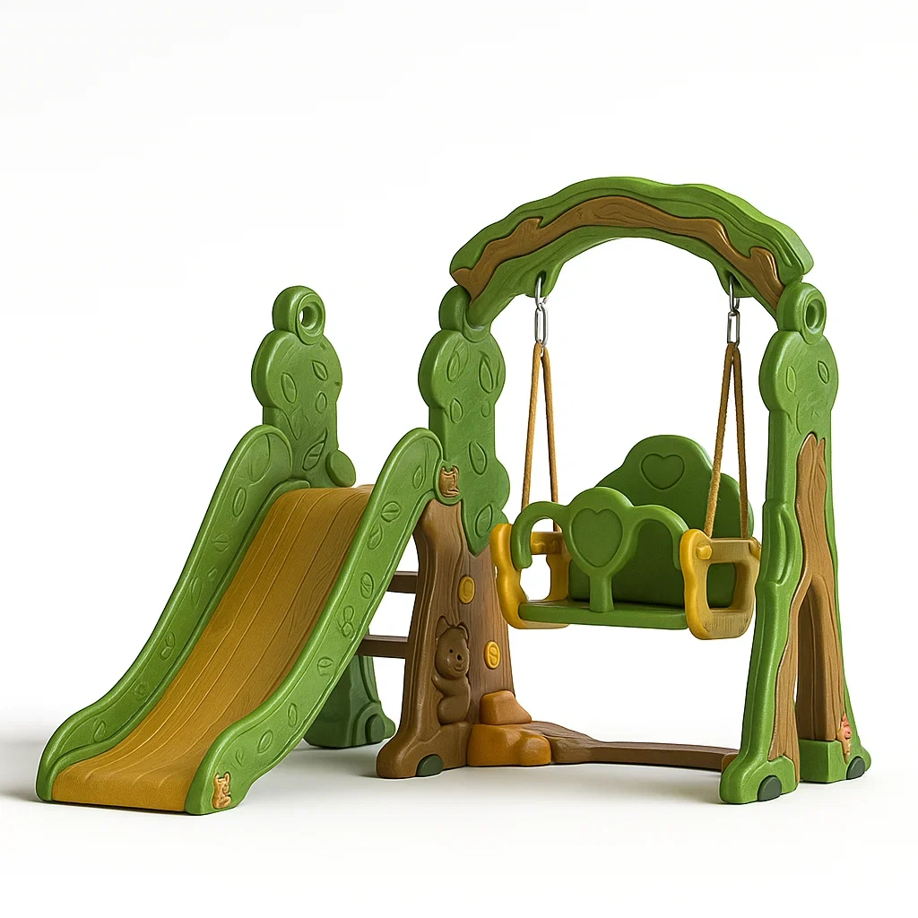 Set scivolo e altalena da giardino in plastica per bambini