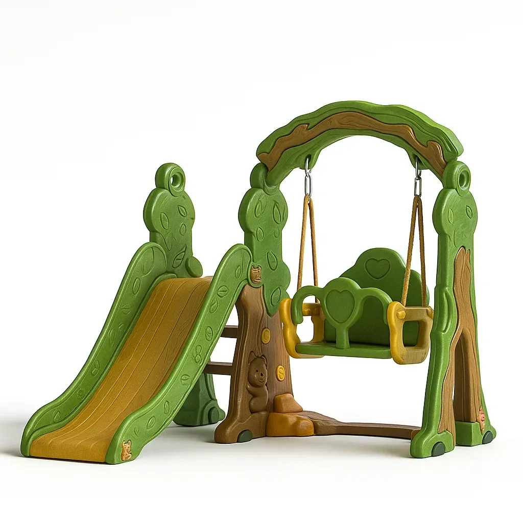 Set scivolo e altalena da giardino in plastica per bambini