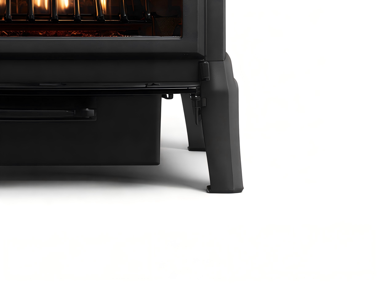 Cheminée à gaz décorative en métal 60x35x75 cm - noir - design compact