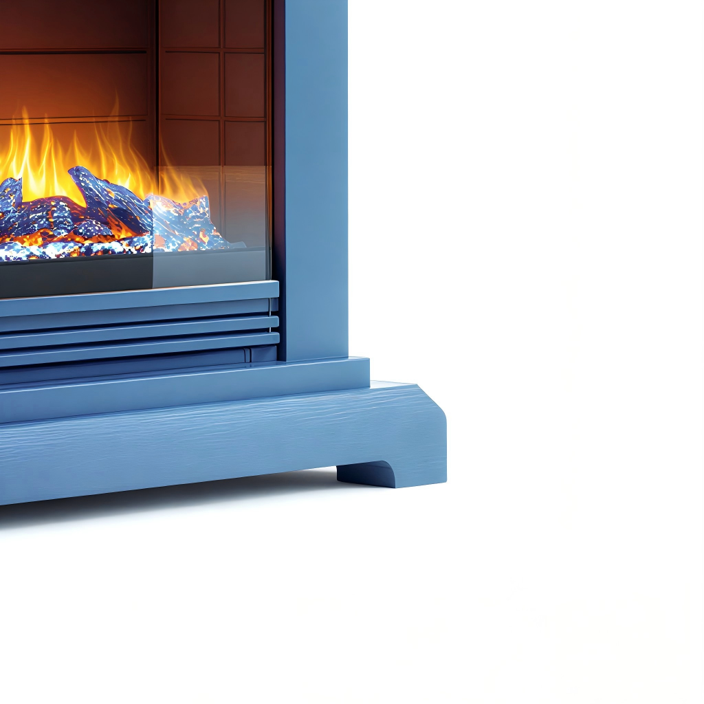 Cheminée électrique sur pied 85x30x105 cm - bleu/noir - effet flamme LED décoratif