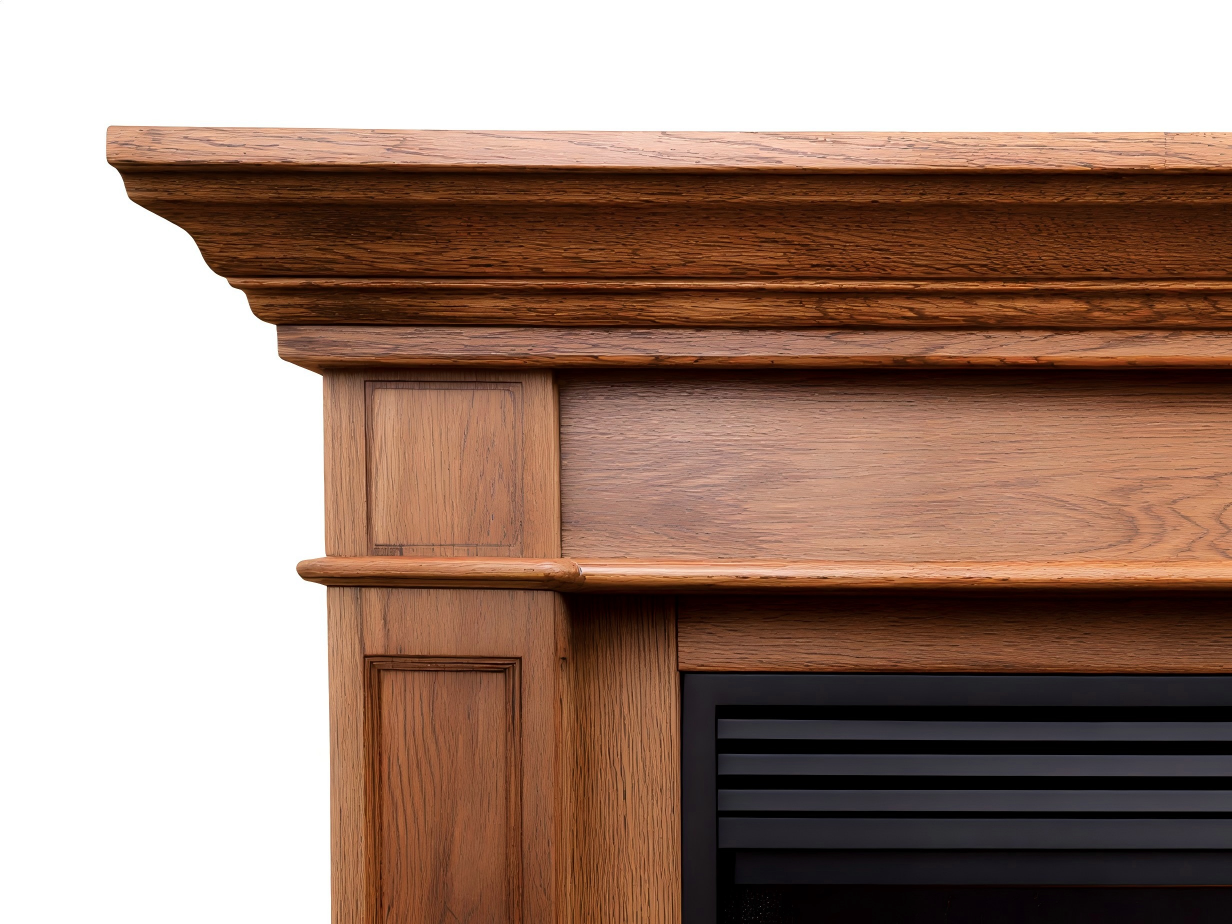 Cheminée à gaz décorative en bois 140x40x115 cm - brun/noir - encadrement classique