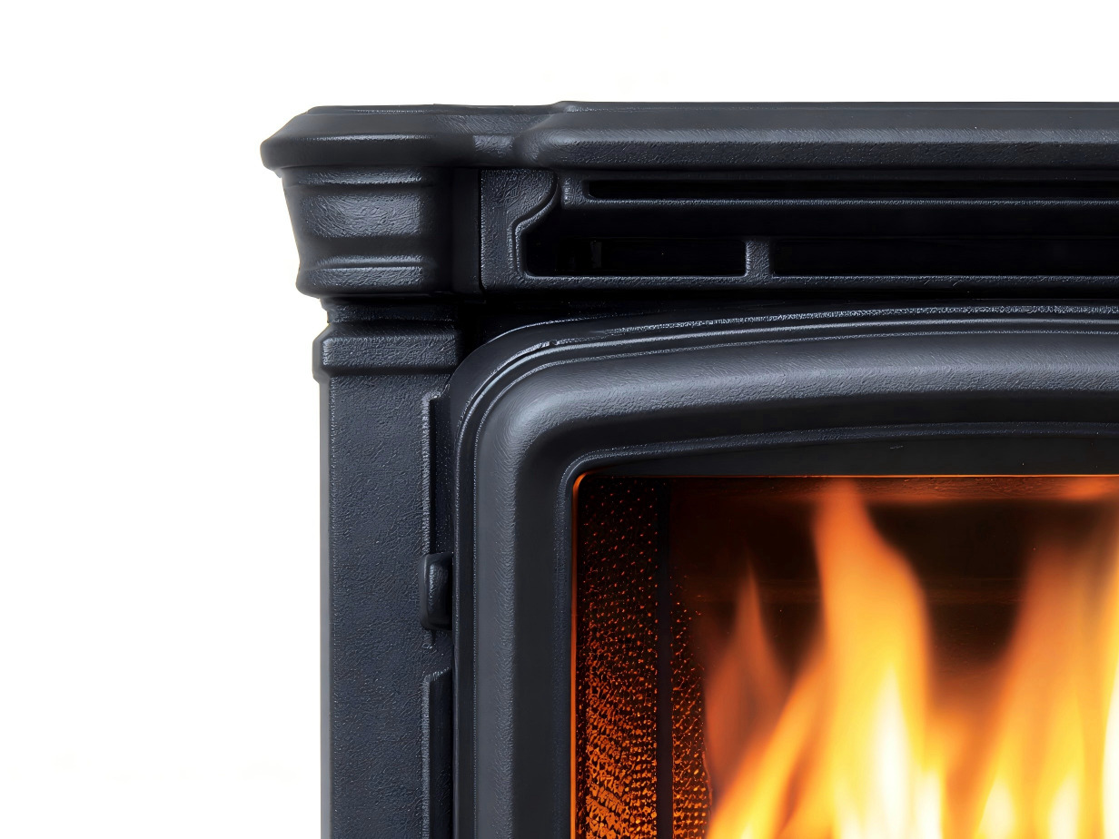 Cheminée à gaz - métal 60x40x75 cm - noir - style classique