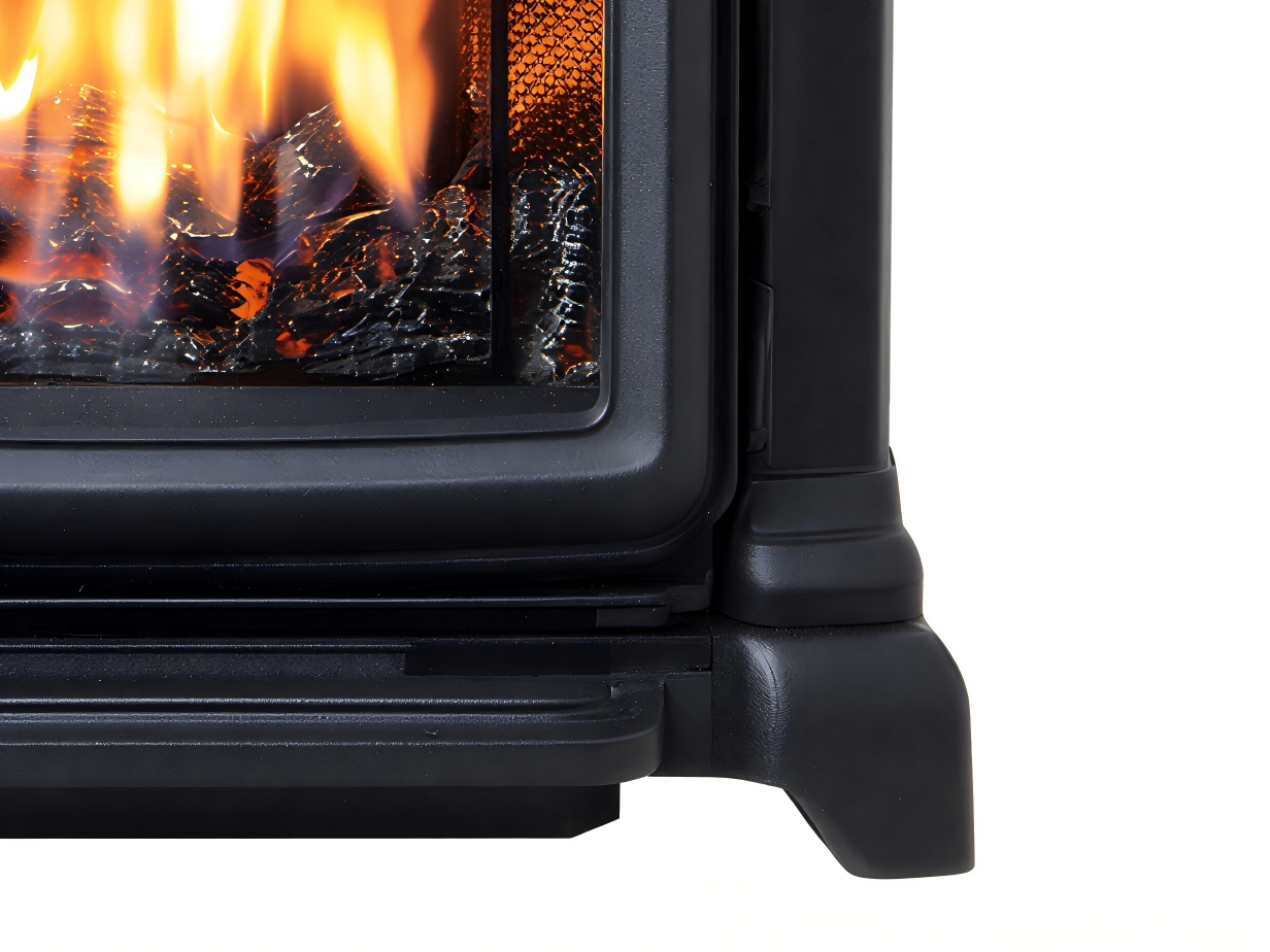 Cheminée à gaz - métal 60x40x75 cm - noir - style classique