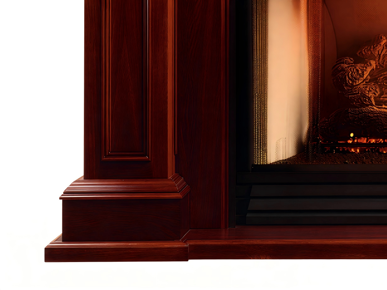 Cheminée au gaz bois 135x48x110 cm - marron/noir - style classique