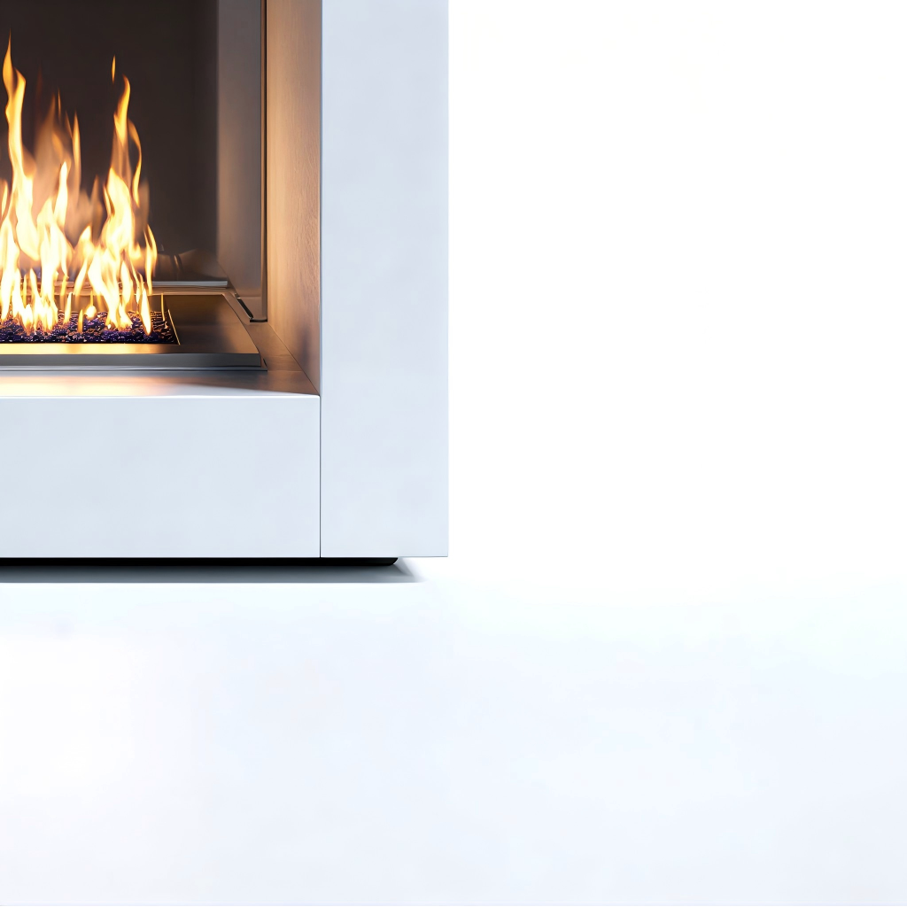 Cheminée au bioéthanol cadre MDF 70x28x80 cm - blanc - design minimaliste