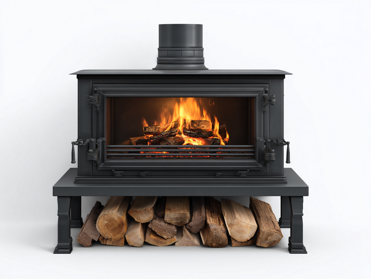 Poêle à bois acier 78x55x92 cm - noir - chauffage domestique