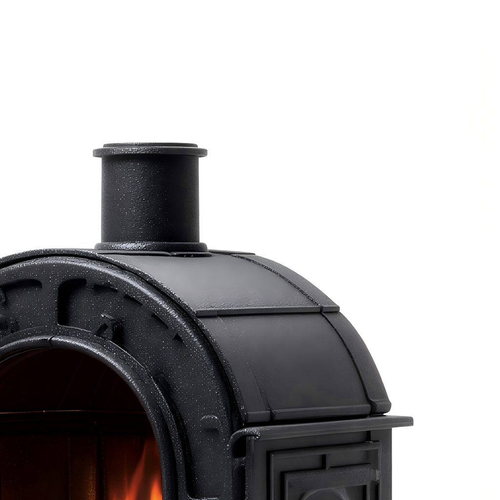 Poêle à bois en fonte 42x35x58 cm - noir - chauffage d'appoint