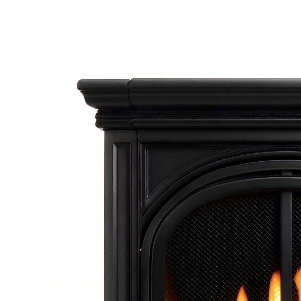 Cheminée à gaz - métal 45x35x65 cm - noir - style classique