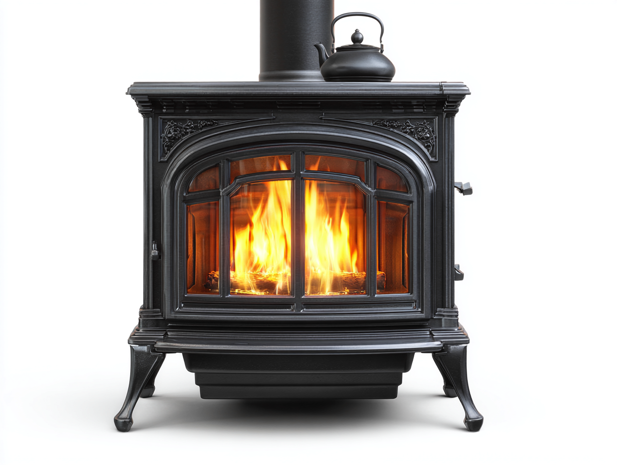 Poêle à bois acier 65x50x85 cm - noir - chauffage domestique