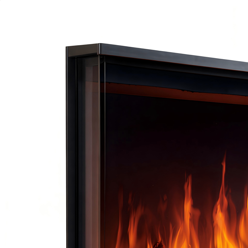 Cheminée électrique encastrable 100x30x60 cm - métal/verre trempé - noir - effet flamme LED multicolore