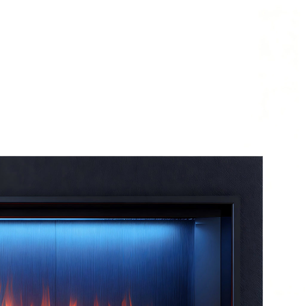 Cheminée électrique horizontale 128x18x52 cm - noir - effet flamme LED panoramique