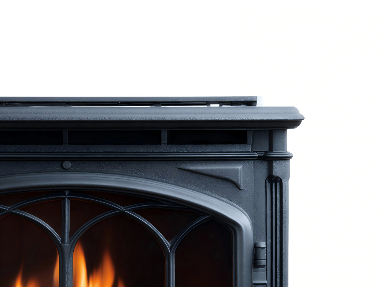 Cheminée à gaz décorative en métal 60x40x72 cm - noir - style classique