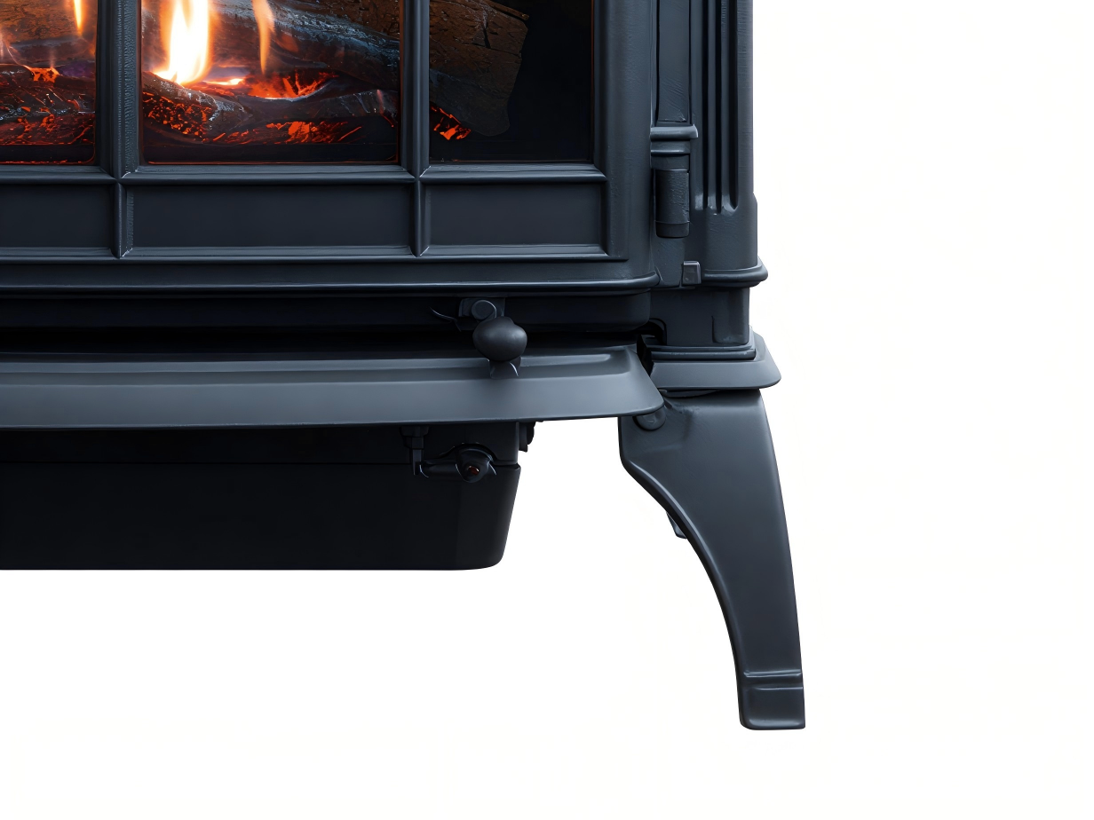 Cheminée à gaz décorative en métal 60x40x72 cm - noir - style classique