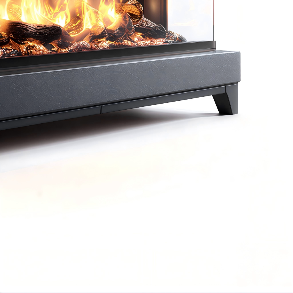 Cheminée électrique 130x20x78 cm - noir - effet flamme LED panoramique