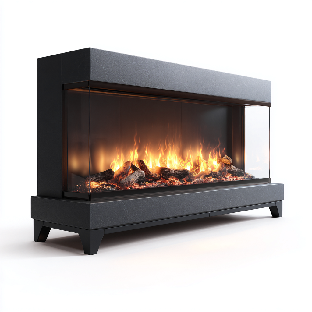 Cheminée électrique 130x20x78 cm - noir - effet flamme LED panoramique