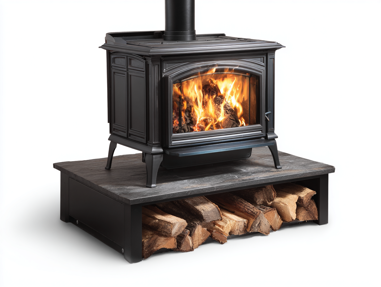 Poêle à bois acier 75x55x85 cm - noir - chauffage domestique