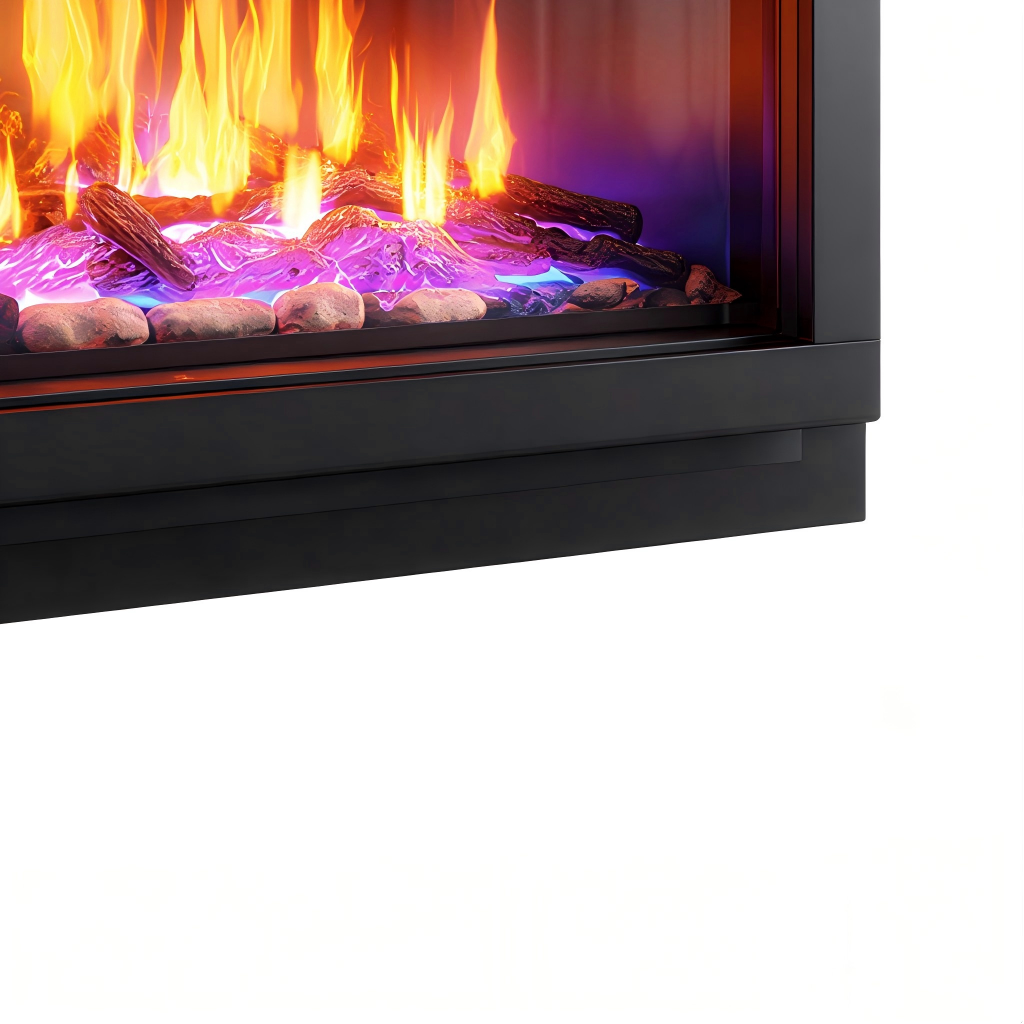 Cheminée électrique murale 100x15x50 cm - noir - effet flamme LED décoratif