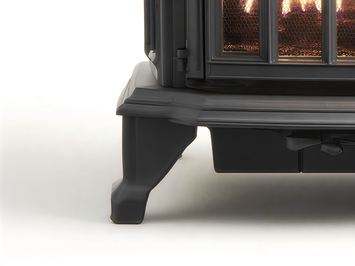 Cheminée à gaz décorative en métal 70x45x75 cm - noir - style classique