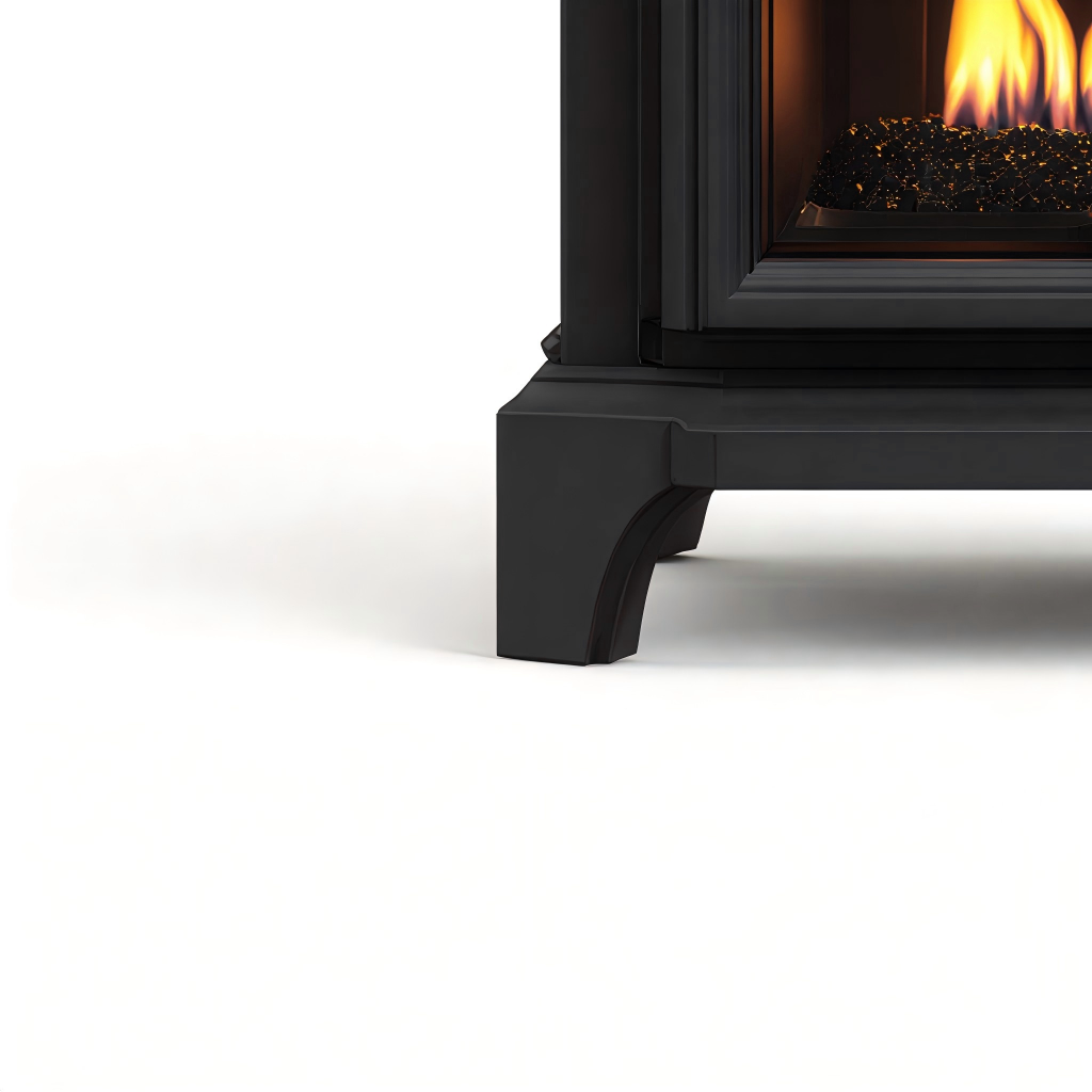 Cheminée à gaz - métal 75x40x90 cm - noir - style classique