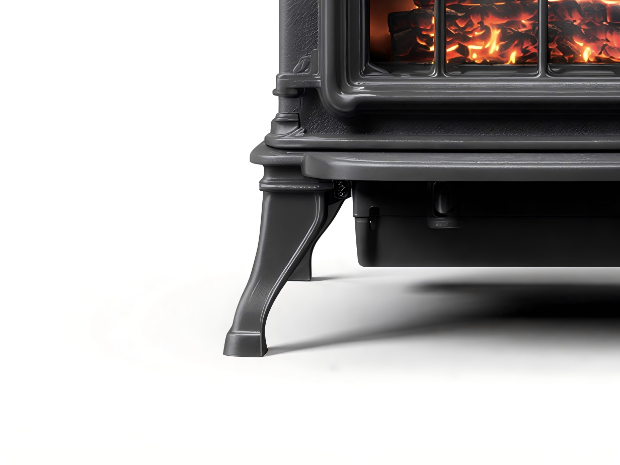 Cheminée à gaz décorative en métal 58x38x70 cm - noir - style classique