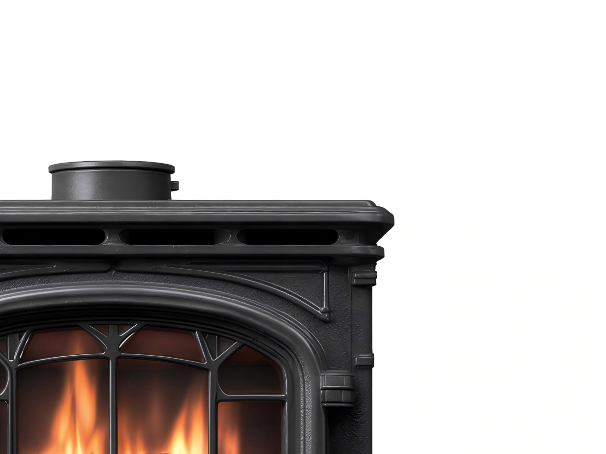 Cheminée à gaz décorative en métal 58x38x70 cm - noir - style classique