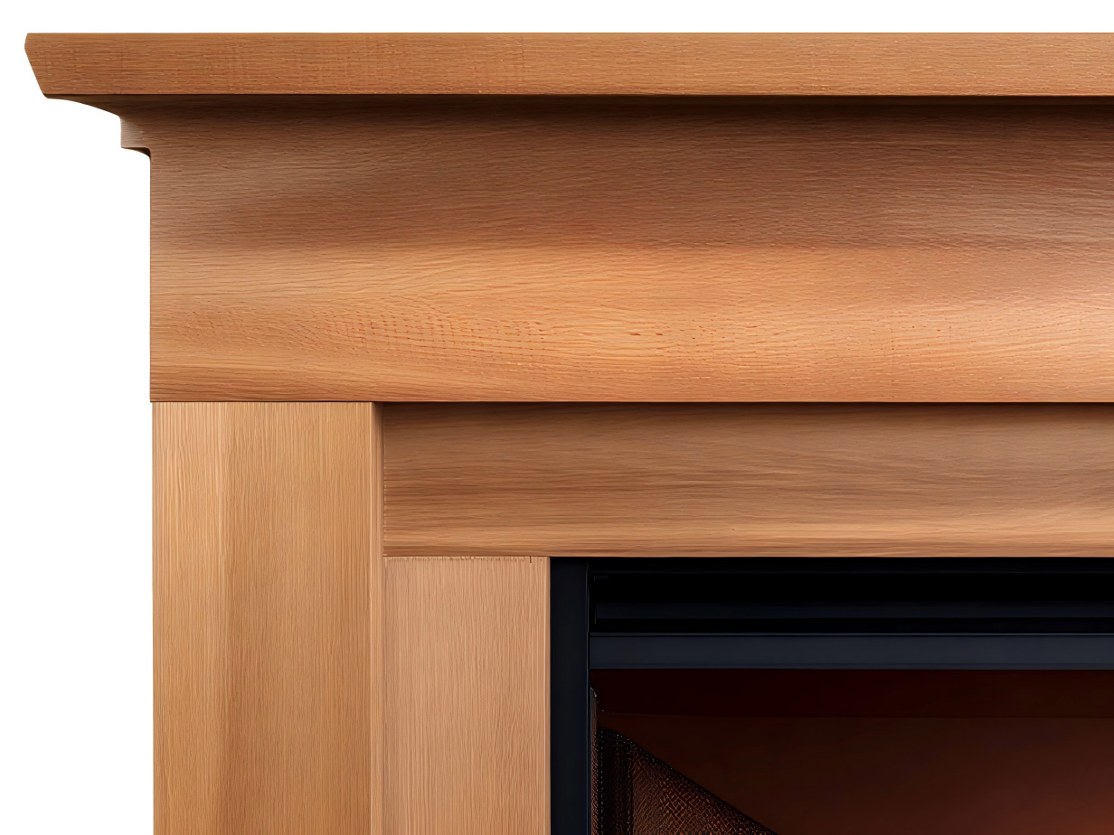 Cheminée à gaz décorative en bois 118x36x95 cm - chêne clair/noir - style classique