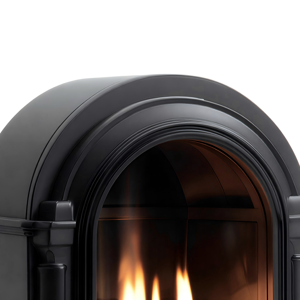 Cheminée à gaz - métal 60x38x75 cm - noir - style classique