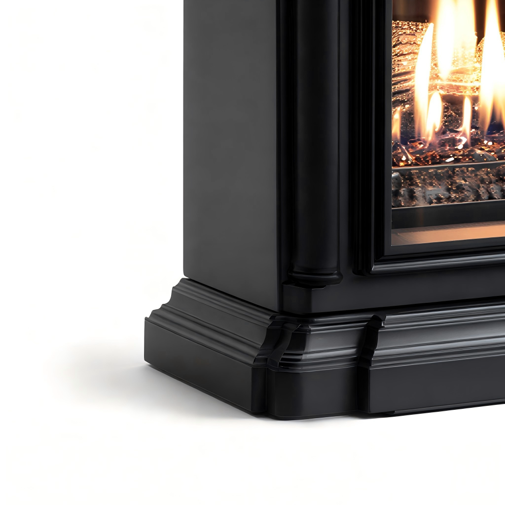 Cheminée à gaz - métal 60x38x75 cm - noir - style classique