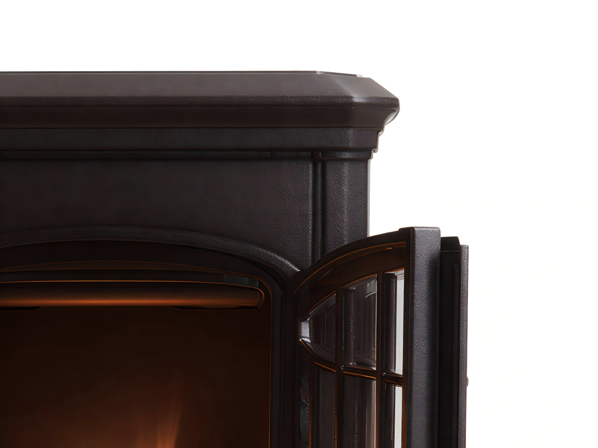 Cheminée à gaz décorative en métal 62x40x88 cm - noir - style classique