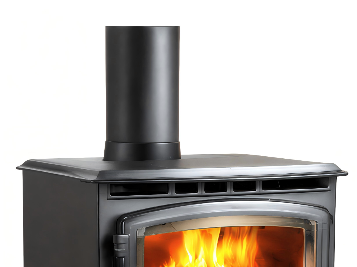 Poêle à bois - métal 70x45x95 cm - noir - style classique