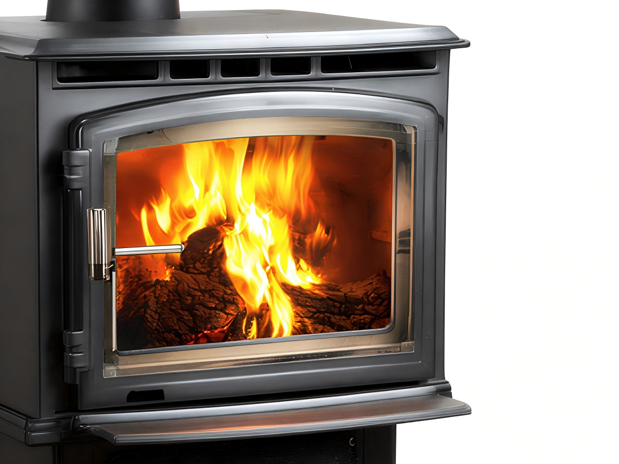 Poêle à bois - métal 70x45x95 cm - noir - style classique