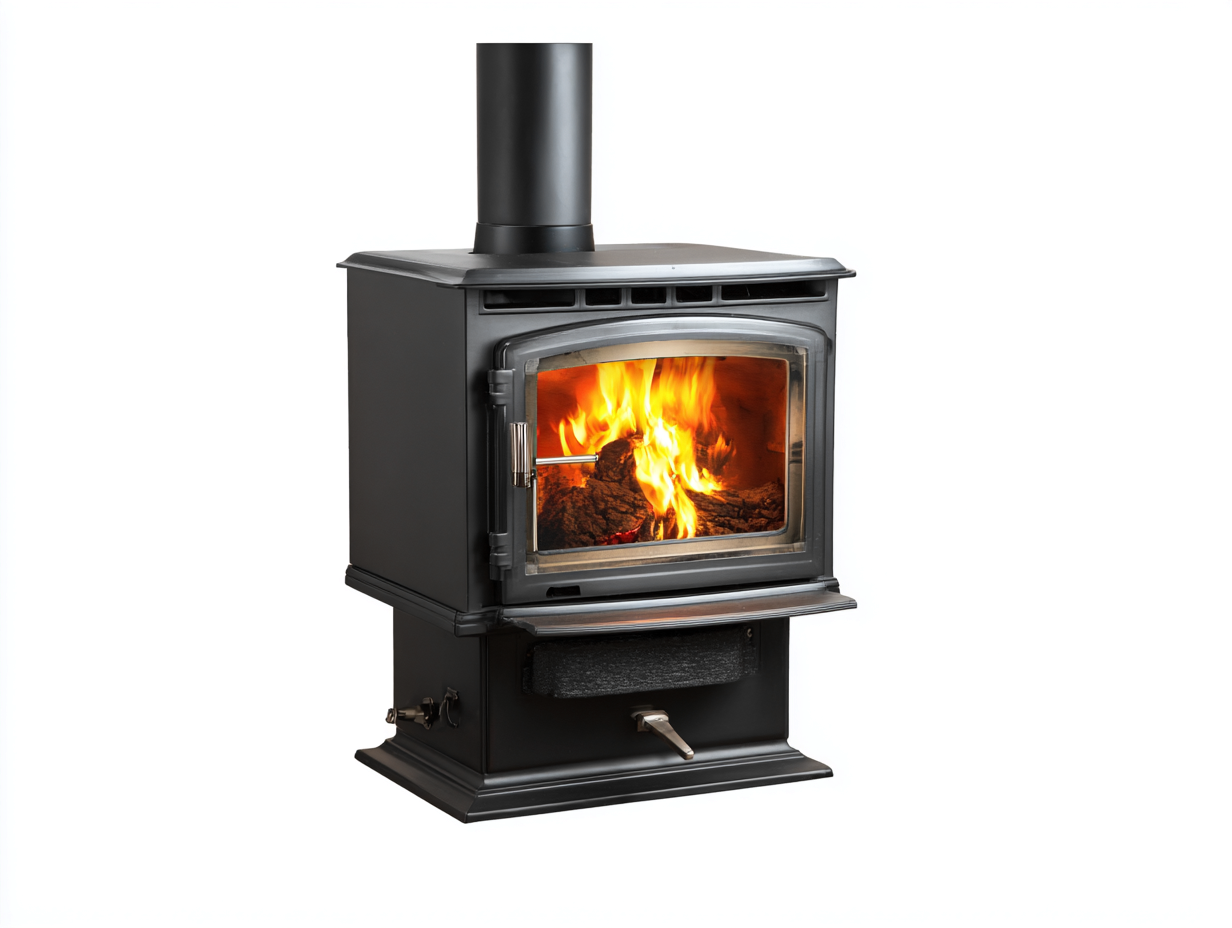 Poêle à bois - métal 70x45x95 cm - noir - style classique