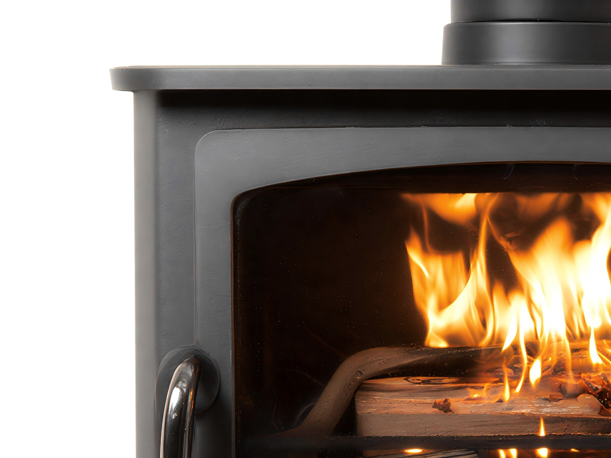 Poêle à bois en métal 68x45x90 cm - noir - chauffage traditionnel