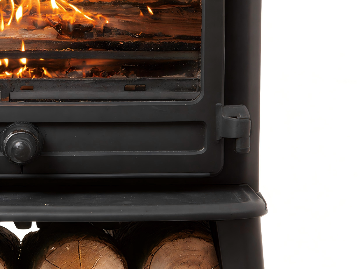 Poêle à bois en métal 68x45x90 cm - noir - chauffage traditionnel