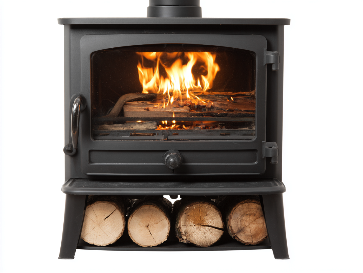 Poêle à bois en métal 68x45x90 cm - noir - chauffage traditionnel