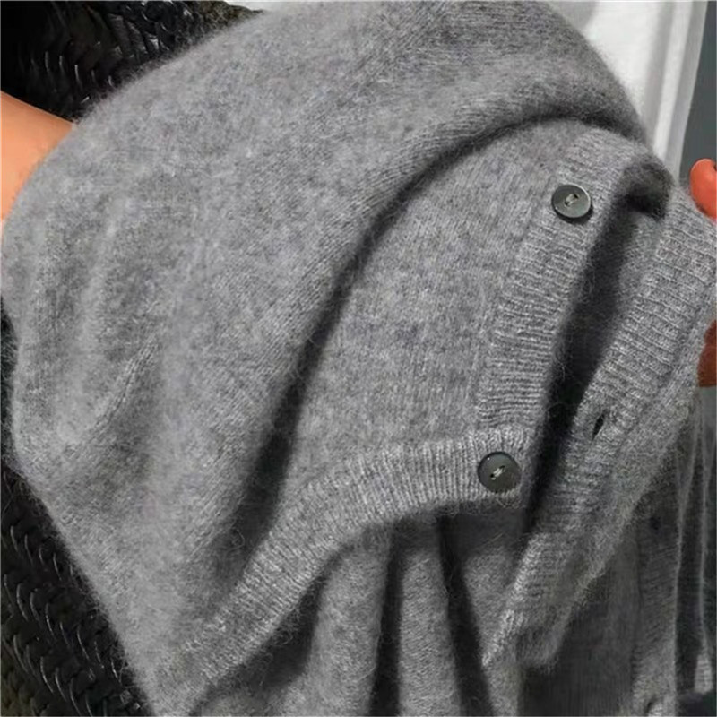 Solid Color Knitted for Women Cardigan Korean Single Breasted Long Sleeve Jumper Woman Round Neck All Match Cardigans Outwear