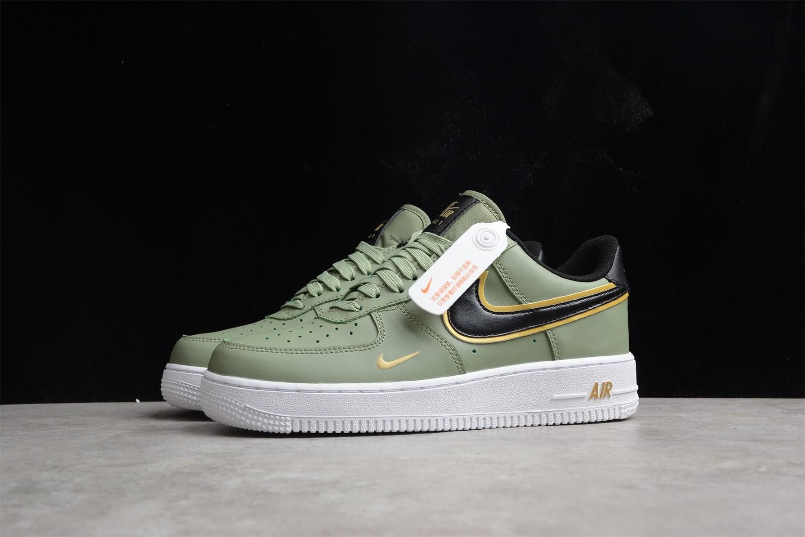 Air Force 1 AF1 Low Double Swoosh - Olive Gold Black
