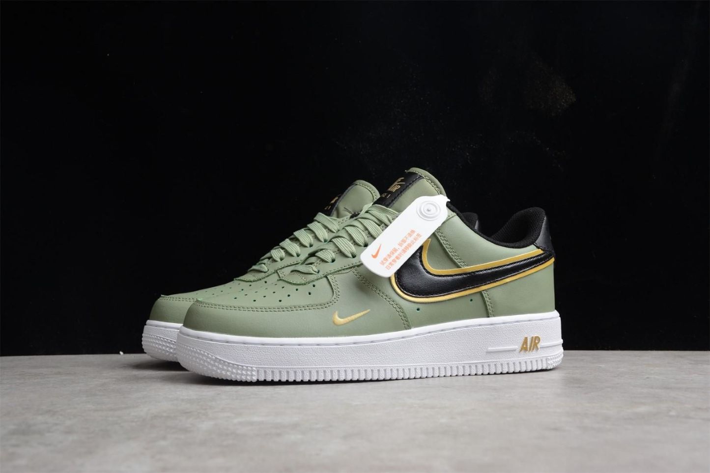 Air Force 1 AF1 Low Double Swoosh - Olive Gold Black