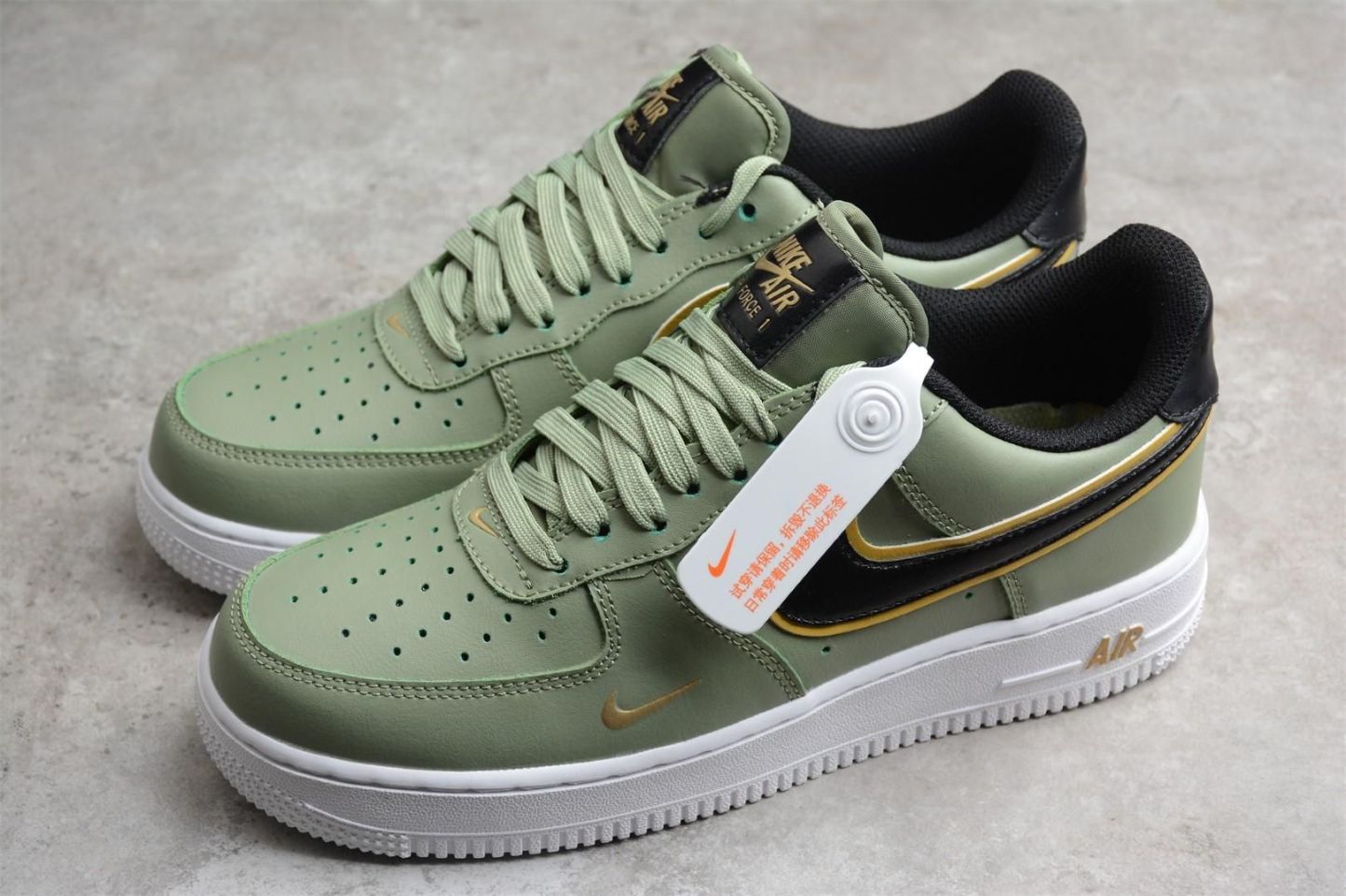 Air Force 1 AF1 Low Double Swoosh - Olive Gold Black