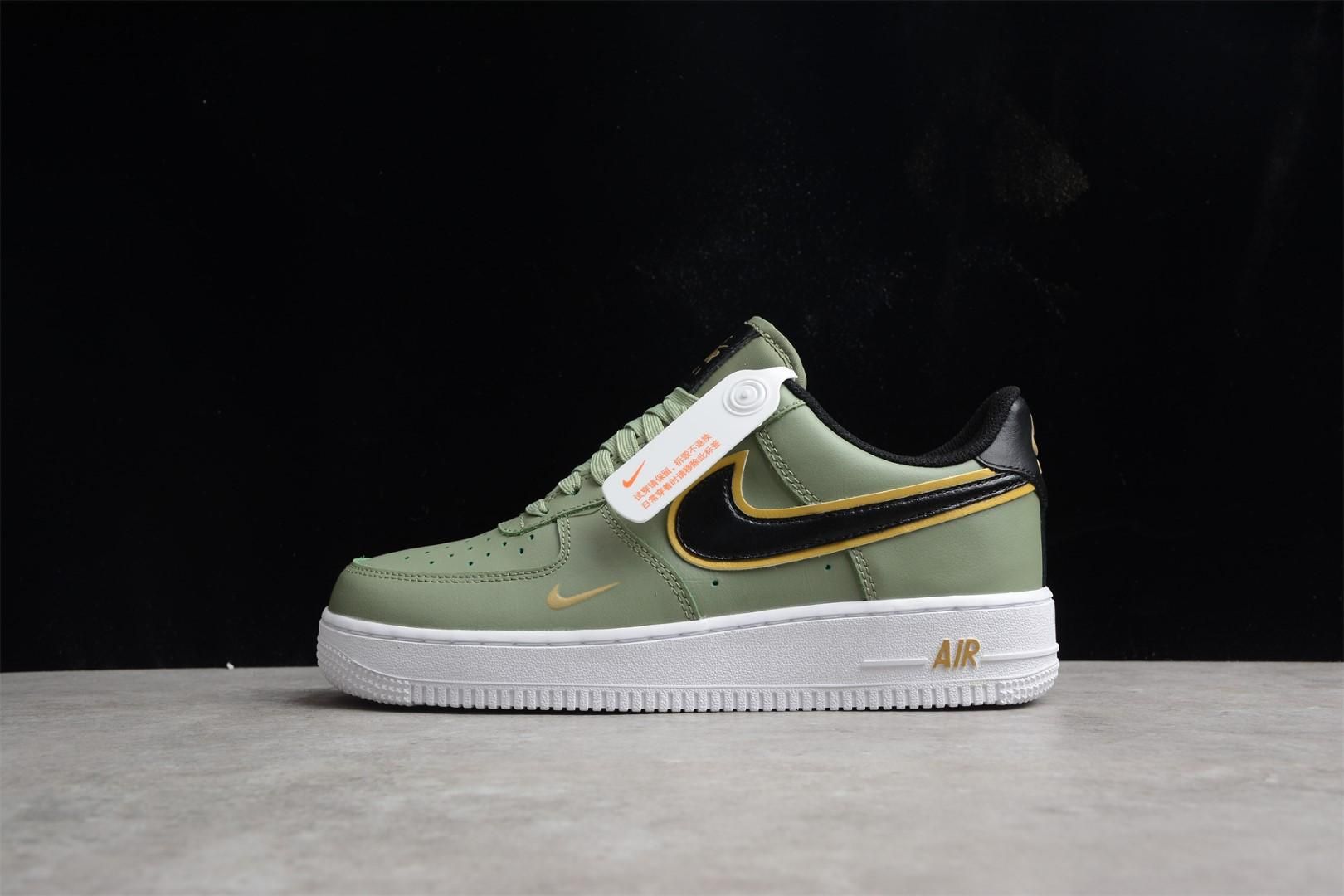 Air Force 1 AF1 Low Double Swoosh - Olive Gold Black