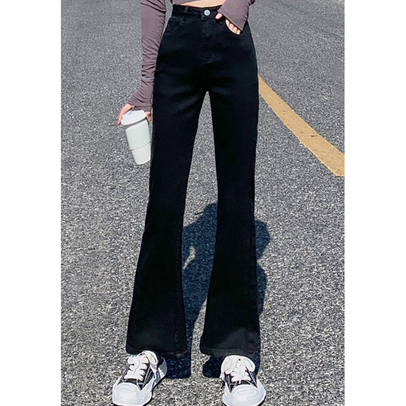 Woman Vintage High Waist Flare Jeans Girls Elastic Slim Fit Designer B