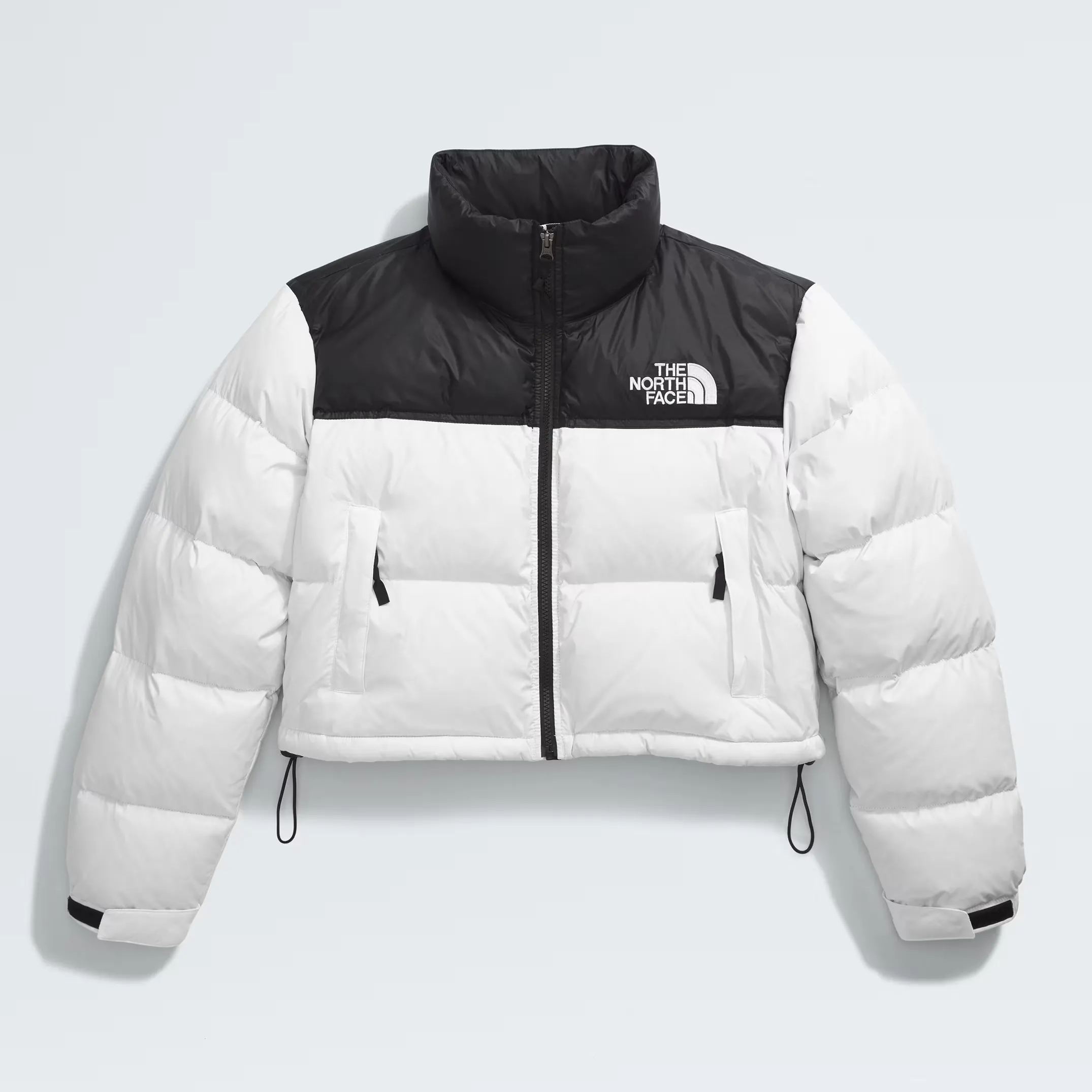 Women’s Nuptse Short Jacket-White Dune/TNF Black