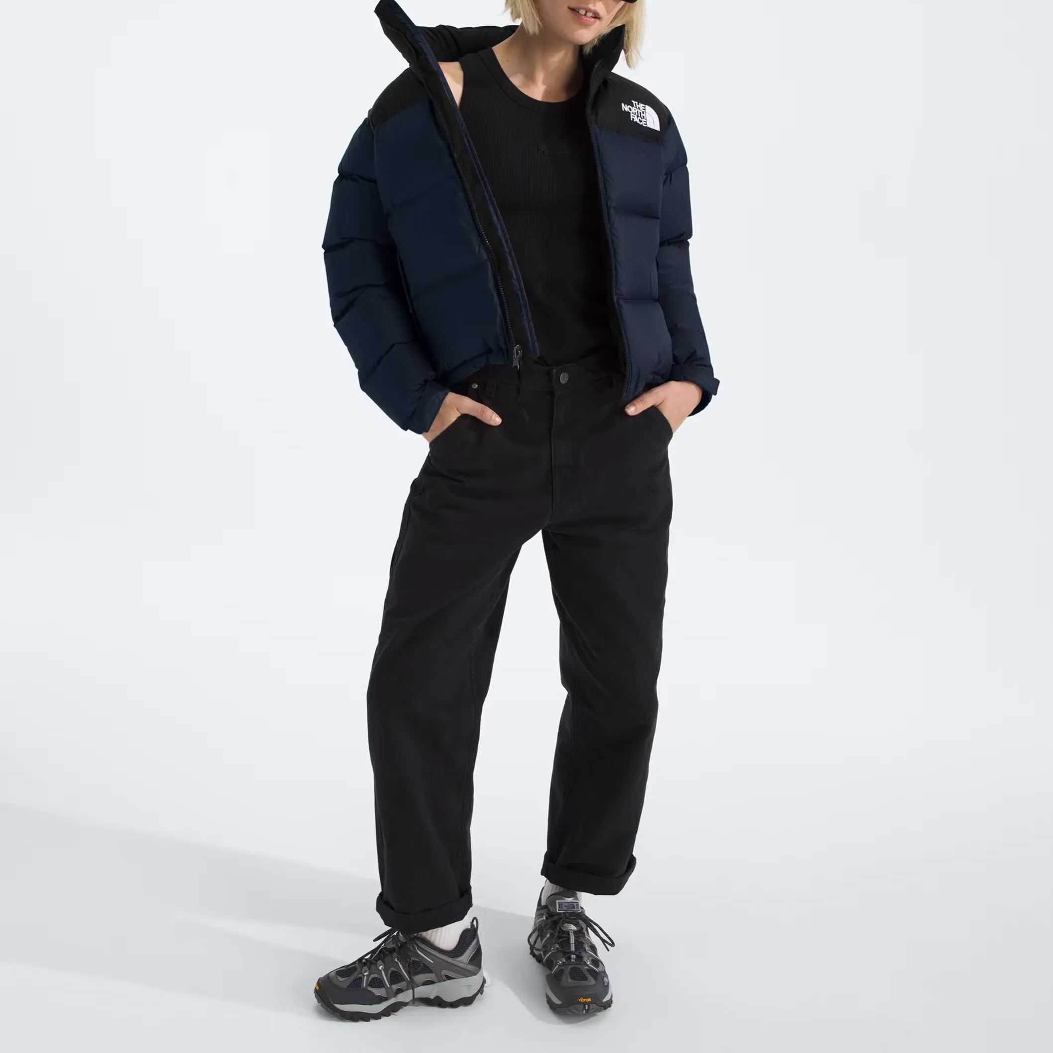 Women’s Retro Nuptse Jacket-Summit Navy/TNF Black/Recycled Down