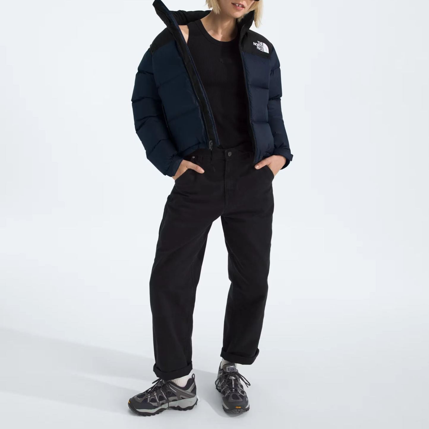 Women’s Retro Nuptse Jacket-Summit Navy/TNF Black/Recycled Down