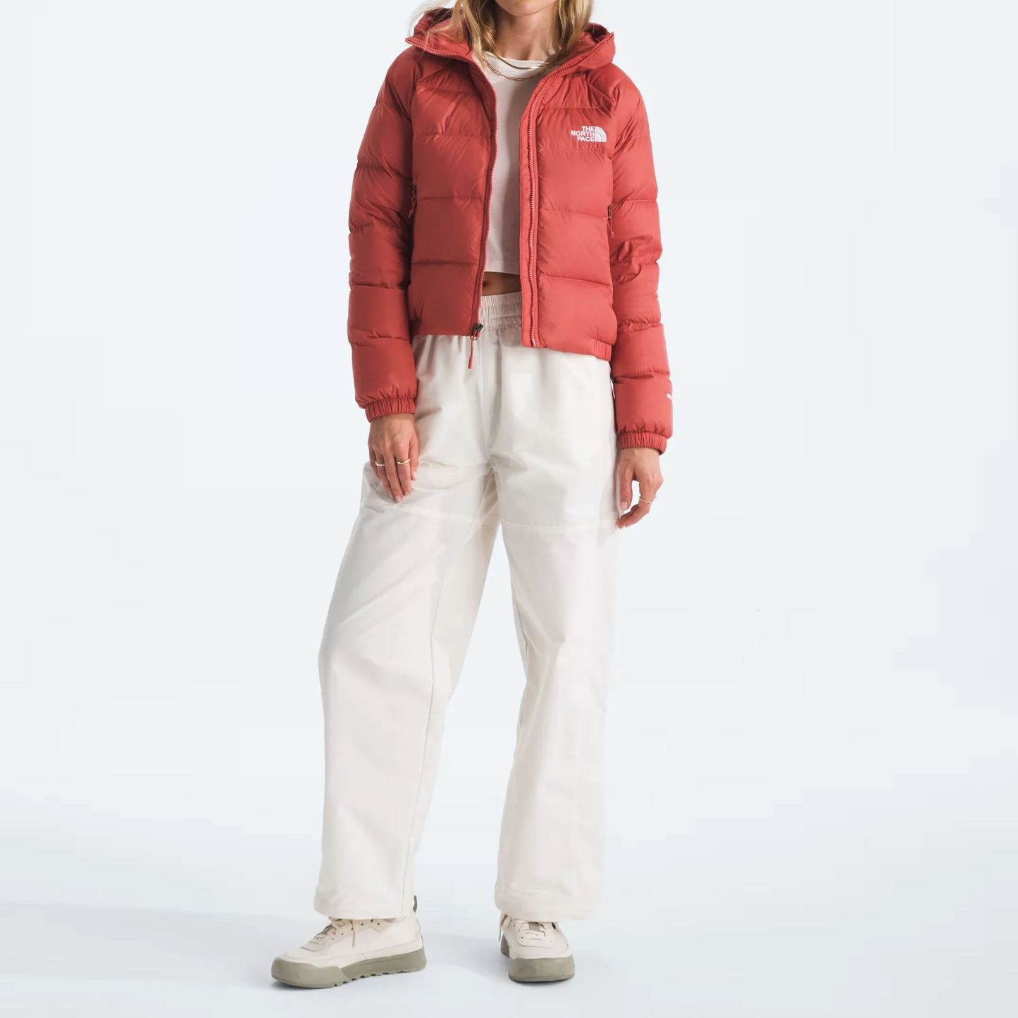 Women's Short Down Hoodie-Mars Dust