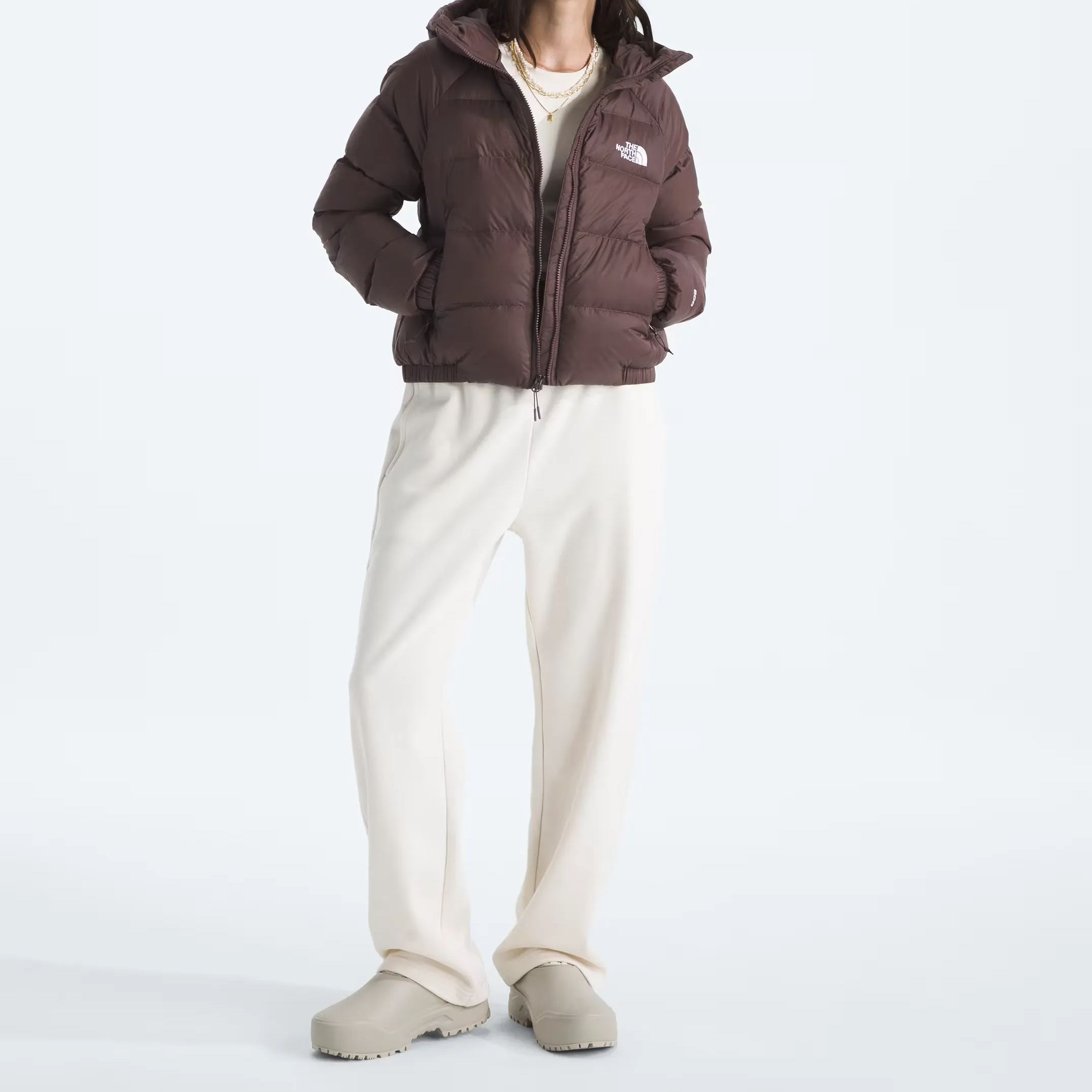 Women's Short Down Hoodie-Tawny Quartz
