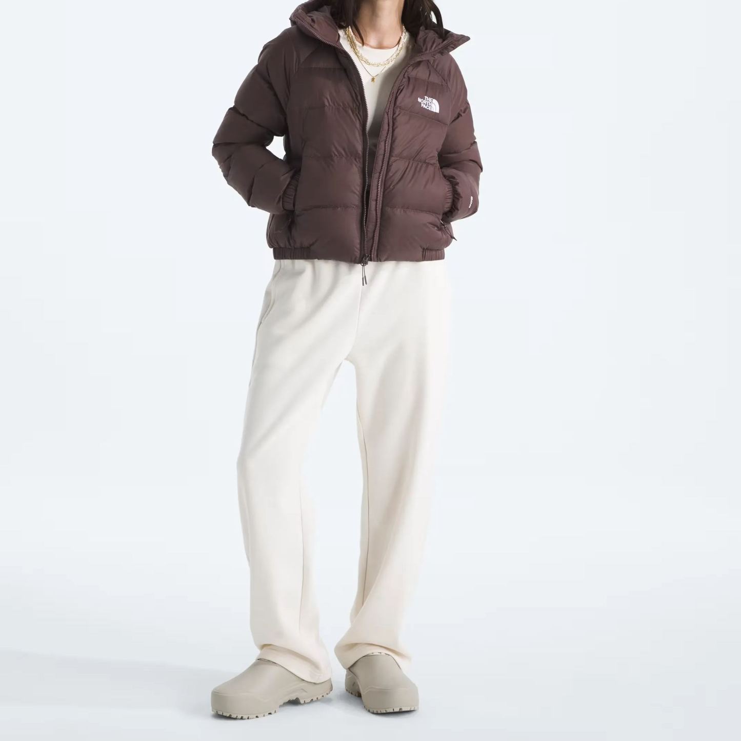 Women's Short Down Hoodie-Tawny Quartz