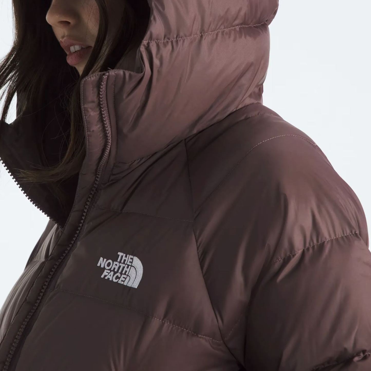 Women's Short Down Hoodie-Tawny Quartz